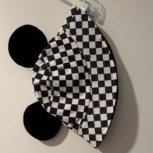 Checkered Hat with Mickey Ears